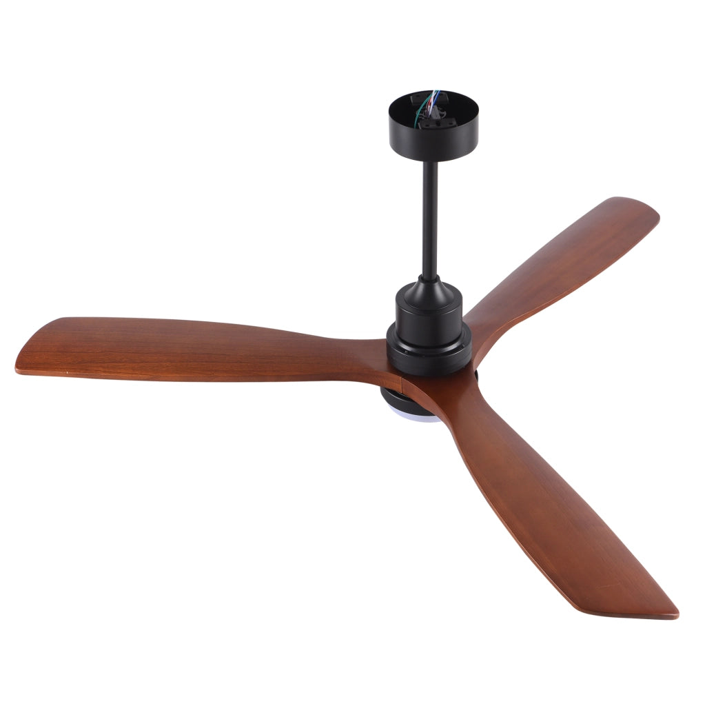 Ventilatore da soffitto 60" con pale in legno massello, motore DC reversibile silenzioso, illuminazione LED 3CCT regolabile, telecomando 6 velocità