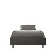 Letto Matrimoniale Francese Sommier 150x200 cm con Rete e Contenitore Azelia Grigio
