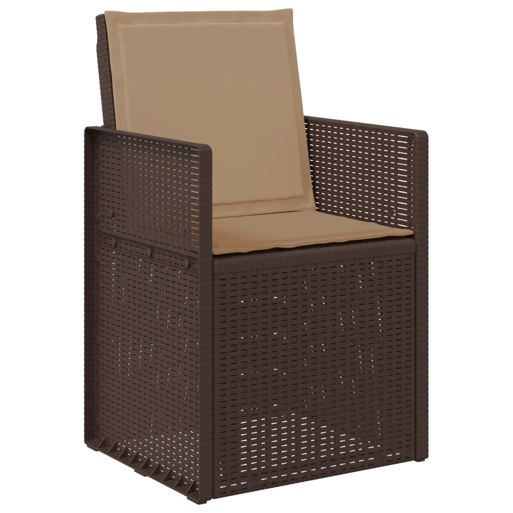Set da Pranzo per Giardino 9 pcs Marrone e Tortora PP 3430093