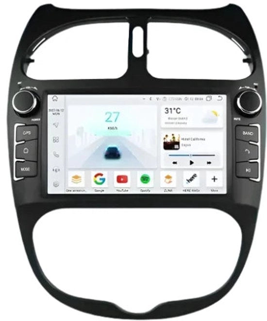 Sistema Multimediale per Auto - Per PEUGEOT 206 206CC 206SW - 1GB16GB - Schermo Carplay - Sistema di Navigazione per Auto - Autoradio Multimediale - Nero