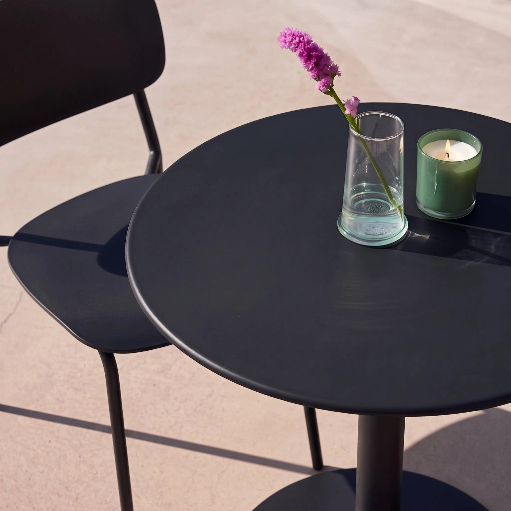 Set tavolo da giardino bistrot rotondo in acciaio con 2 sedie, verde