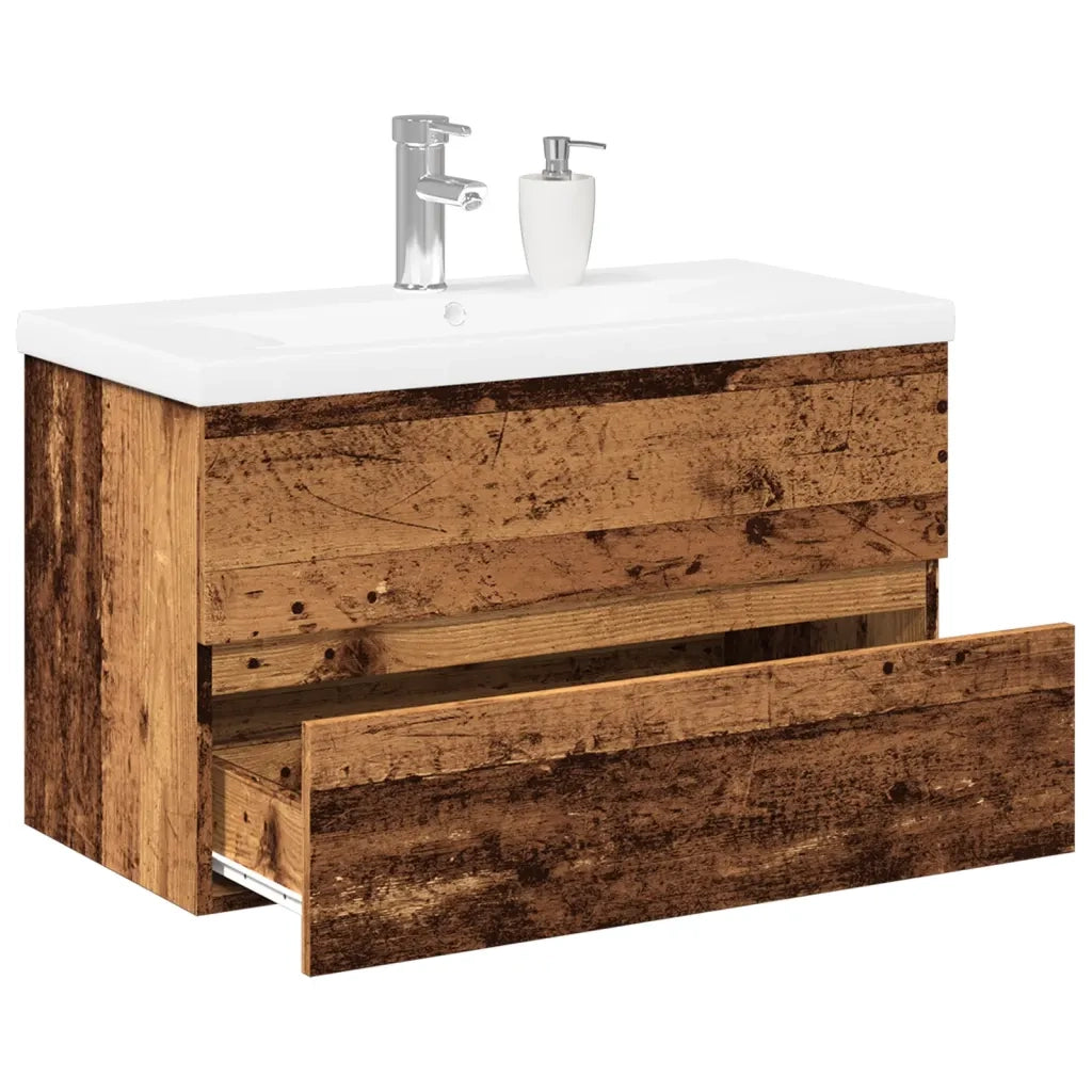 Mobile con Lavabo | Armadio Lavabo Integrato Legno Antico