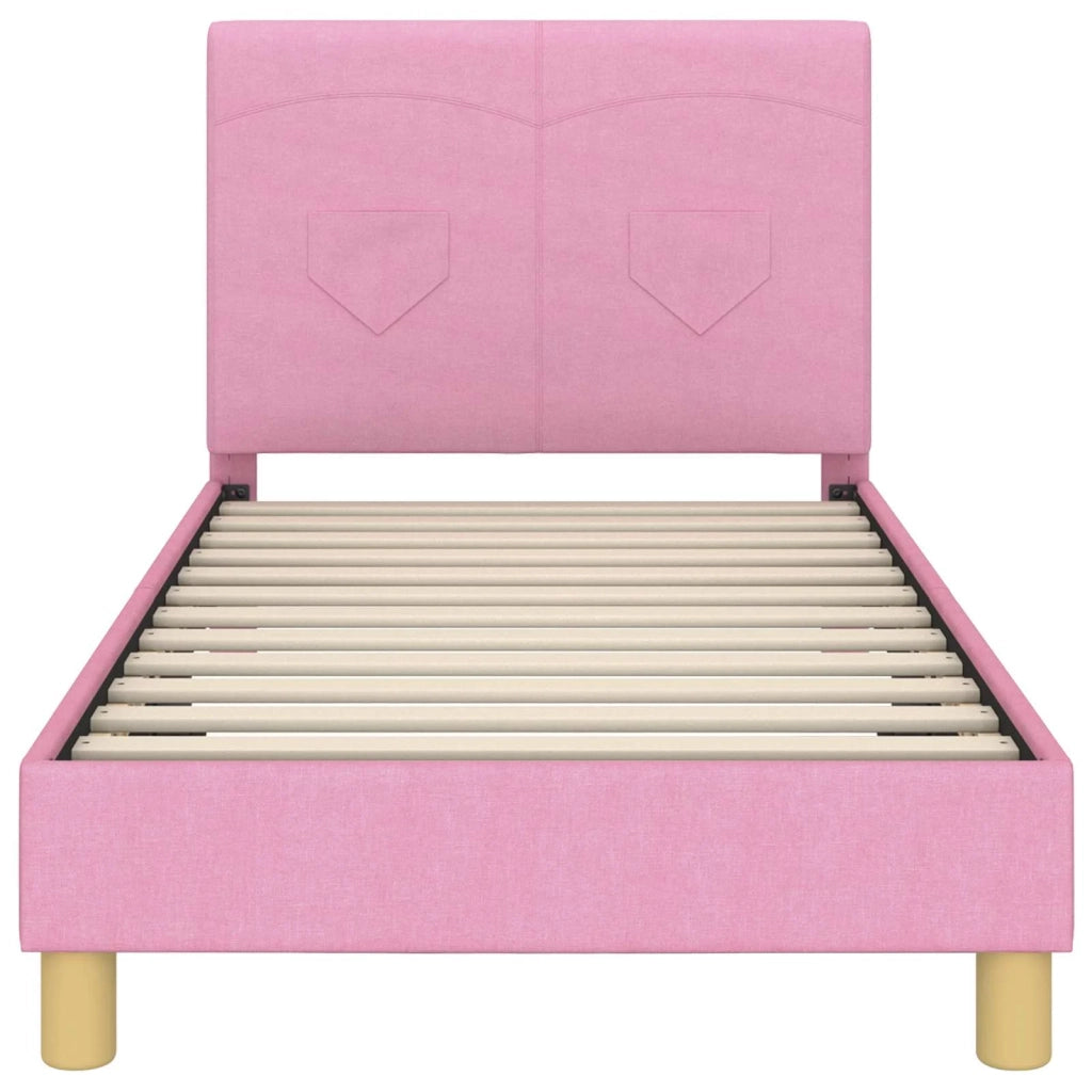Struttura letto bambini con testata-Giroletto per bambini Rosa 80 x 160 cm Tessuto 642378