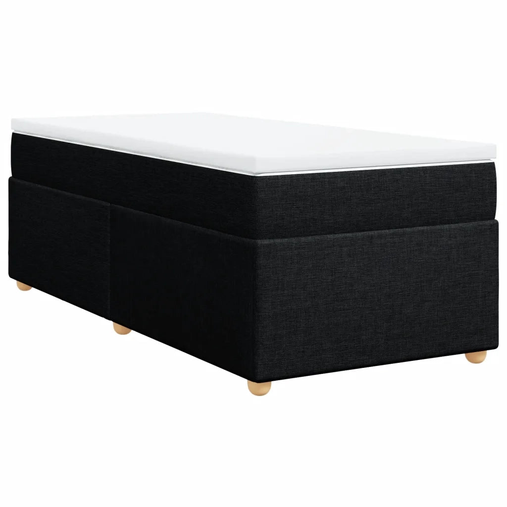 Giroletto a Molle con Materasso-Struttura Letto Nero 90x200 cm in Tessuto 529950