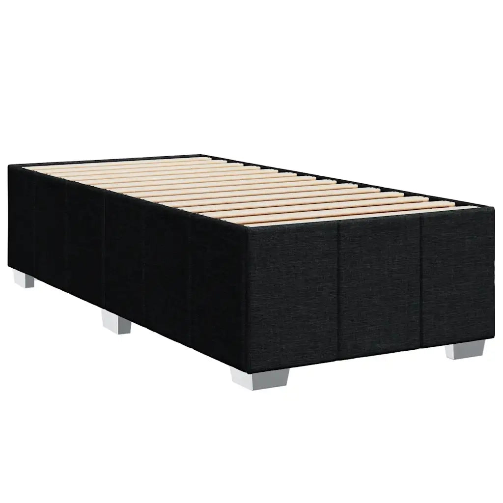 Giroletto a Molle con Materasso-Struttura Letto Nero 80x200 cm inTessuto 537793