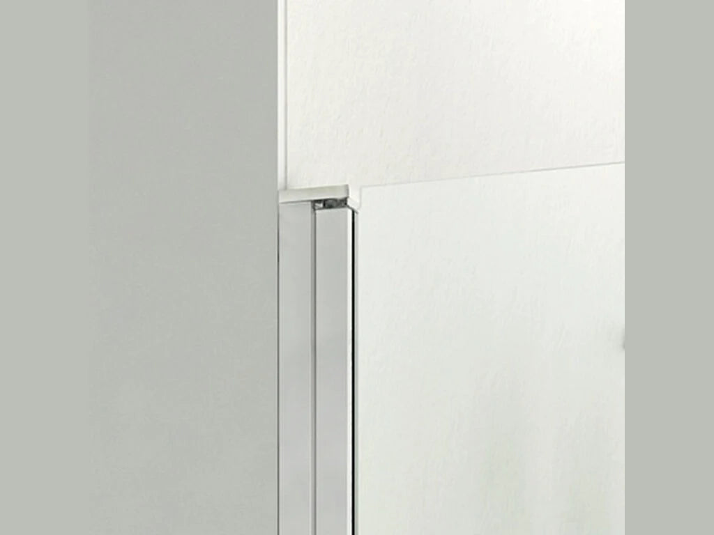 Box doccia frontale OPEN fisso + 2 porte battenti + fisso 265 cm (60+75+75+60) cromo lucido vetro frost - braccio 60 cm
