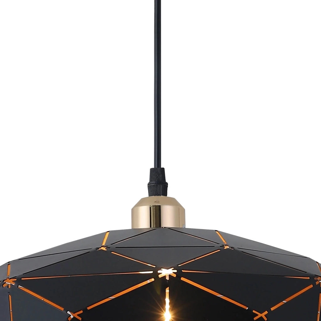 LÚZETE - LAMPADA SUSPESA DA SOFFITTO NERA/ORO KESHI