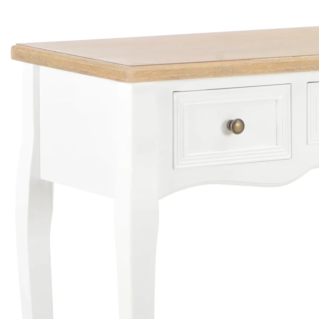 Tavolo Consolle | Tavolo d'Ingresso da Trucco con 3 Cassetti Bianco