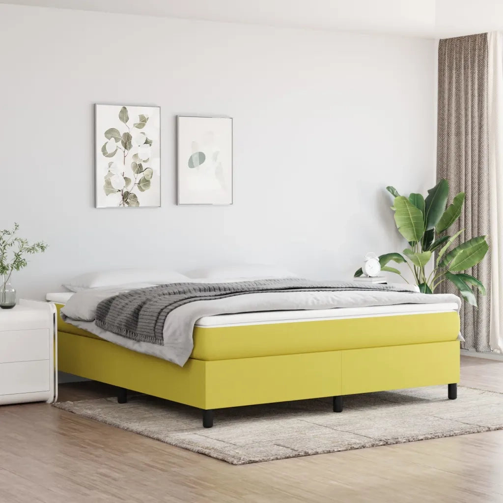 Struttura Letto a Rete a Molle Verde 160x200 cm in Tessuto