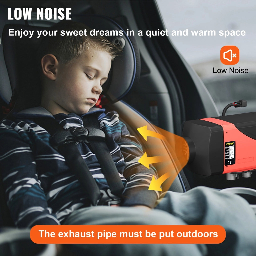 Riscaldatore ad Aria Diesel 12V 2KW per Camper e Auto con Serbatoio 10L, Display LCD e Silenziatore, Riscaldamento da Parcheggio Robusto