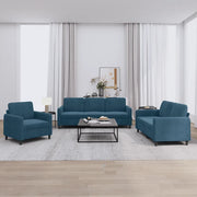 Set di Divani 3 pz Blu in Velluto