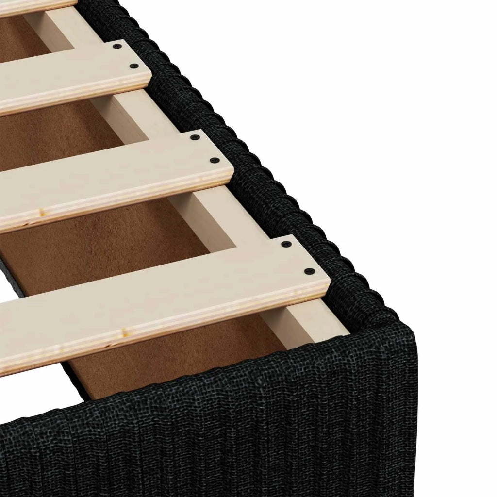 Letto box spring con materasso Nero 90 x 200 cm Tessuto 3454307