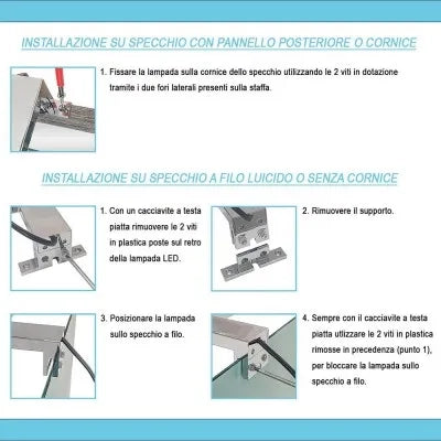 Specchio LED 60x80 cm reversibile con luce fredda