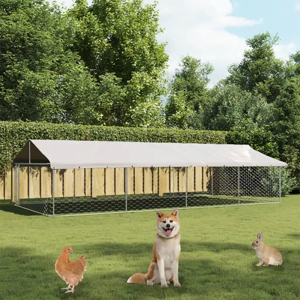 Gabbia per Cani da Esterno con Tetto 600x300x150 cm 171502