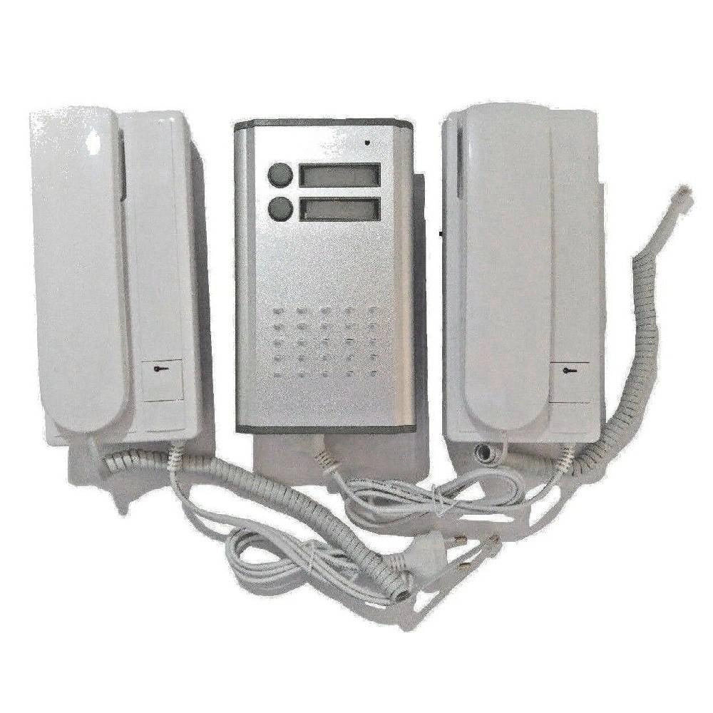Kit Citofono Bifamiliare Apriporta Cancello 4 Fili Due Cornette         