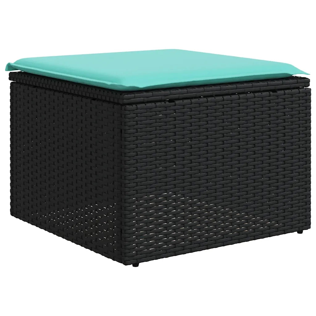 Set Divani da Giardino 6 pz con Cuscini Nero in Polyrattan 3221716