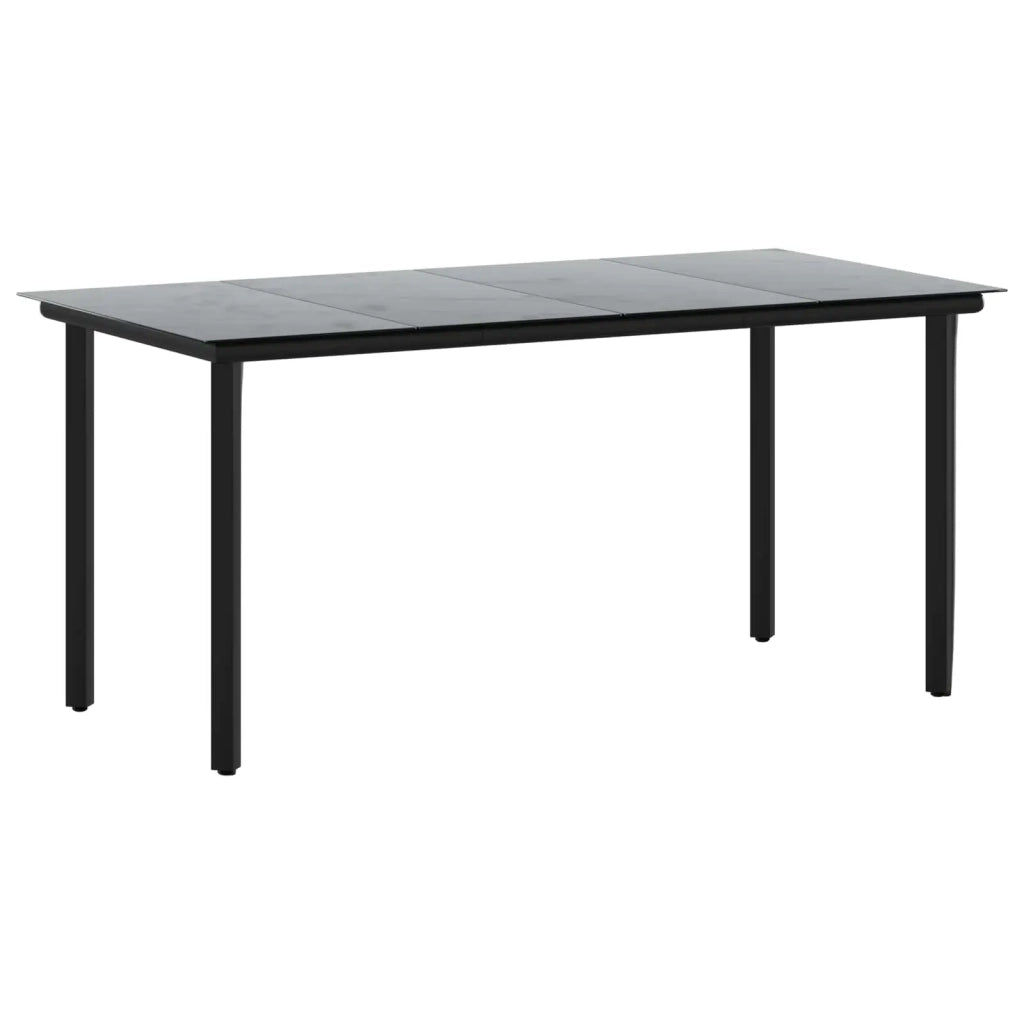 Set da Pranzo per Giardino 7 pz Nero e Turchese 3422489