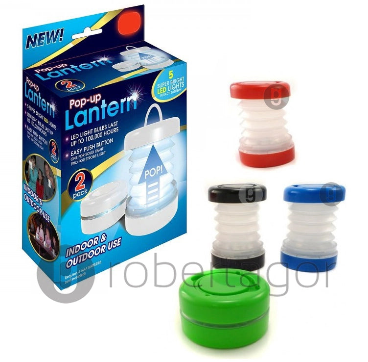 4 MINI LANTERNE LAMPADE LUCE LED TORCIA TASCABILI DA INTERNO ESTERNO CAMPEGGIO