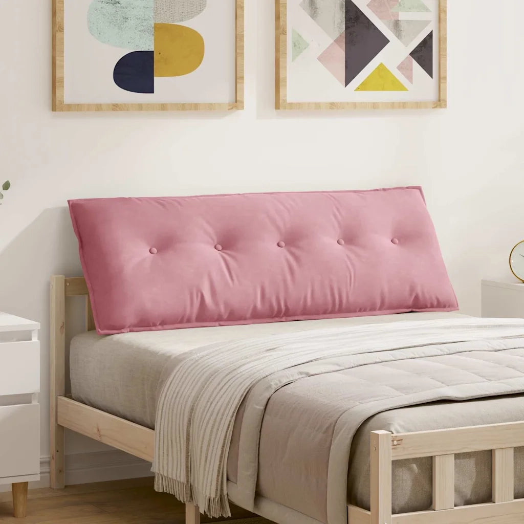 Cuscino per Schiena Rosa 140 x 50 cm Tessuto in Cords 42014851