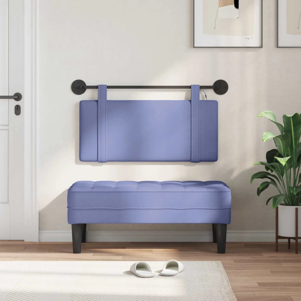 Testiera sospesa Con luce LED Blu jeans Tessuto 3423858