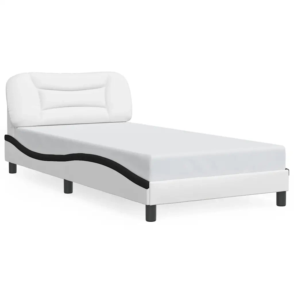 Giroletto senza Materasso Hvar Nero e Bianco 100x200 cm in Similpelle