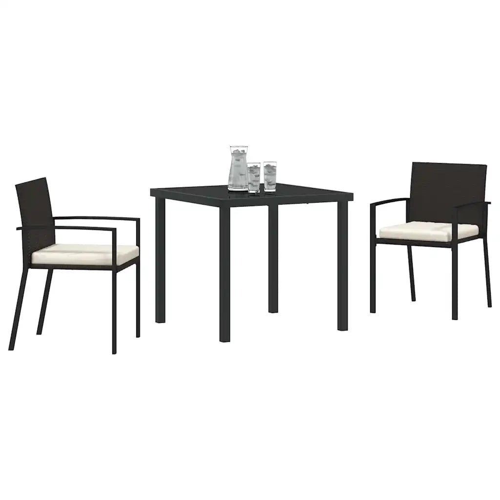 Set da Pranzo per Giardino 3 pz Nero 3379233