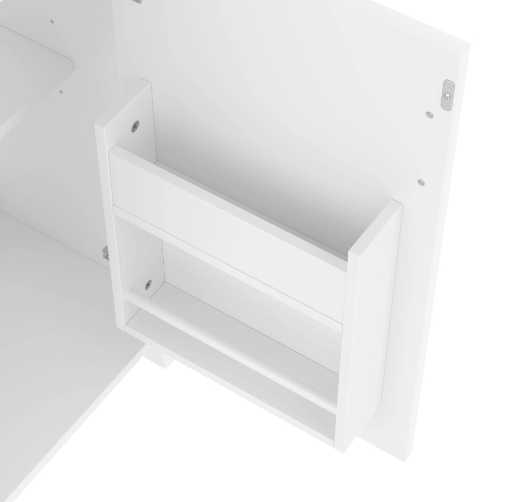 Mobile bagno bianco 51x34x83 cm con lavabo in ceramica integrato e ripiani regolabili