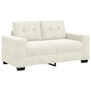 Divano a due posti con cuscino-Sofa 2 Posti Crema Velluto