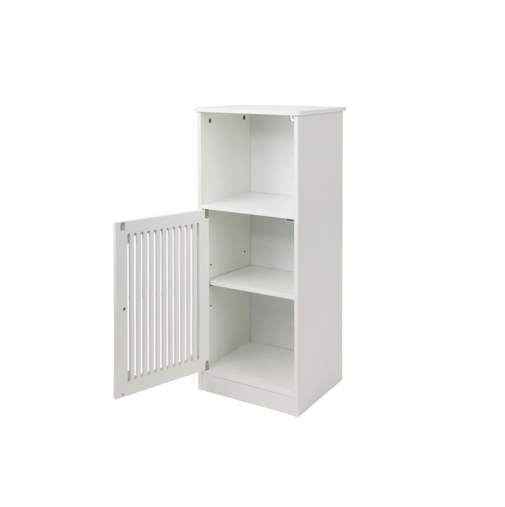 Mobile bagno basso autoportante bianco con ante a lamelle