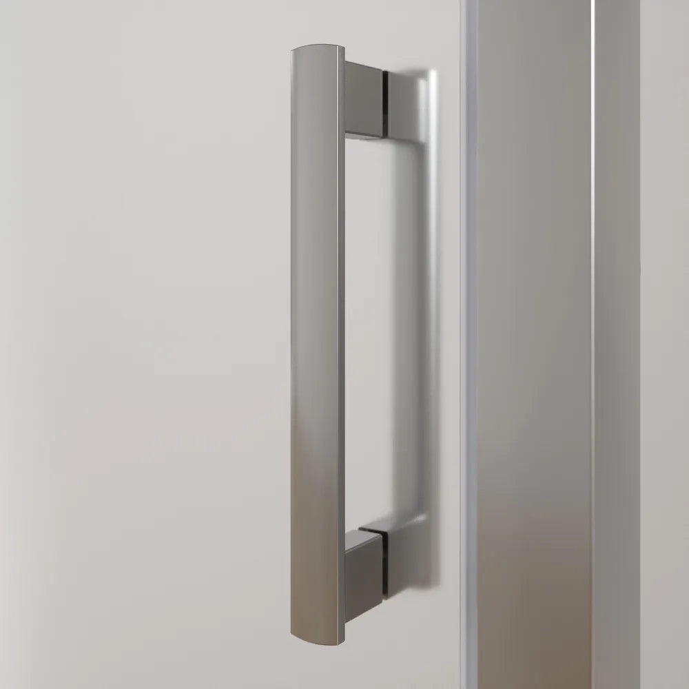 Box doccia angolare 90x130 cm profili cromati apertura scorrevole 130cm e parete fissa 90cm vetro 6mm opaco h190 | Cuba