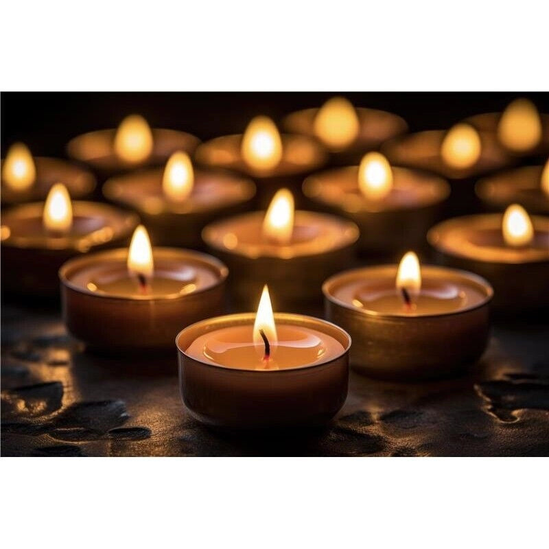 MAURY'S CANDELINE TEA LIGHT 15 PZ GIALLE CON OLIO DI CITRONELLA E BASE IN METALLO