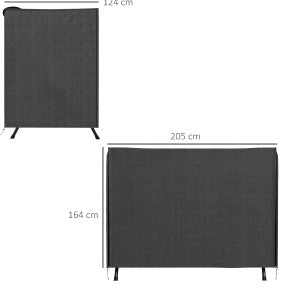Copertura per Dondolo da Giardino 3 Posti in Tessuto Oxford 600D Resistente all'Acqua e UV 205x124x164 cm Grigio Scuro