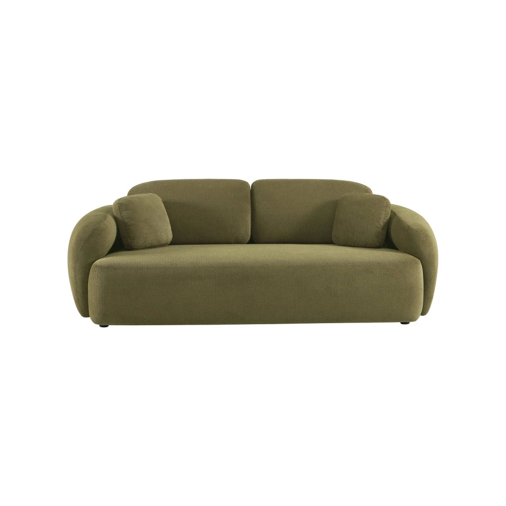 Divano in tessuto chenille, 3 posti, verde kaki