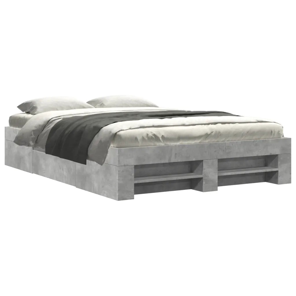 Letto matrimoniale | Letto per adulti | Giroletto Grigio Cemento 120x190 cm in Legno Multistrato
