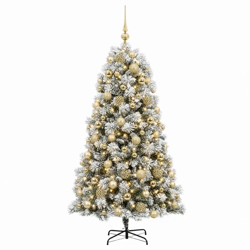 Albero di Natale artificiale con rami snodati e palline 240 cm 3466632