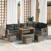 Set Divano da Giardino 10 pcs Grigio polyrattan 3361773