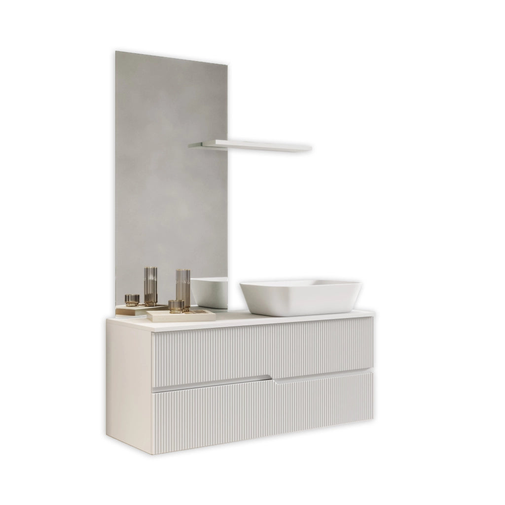 Composizione 4 pezzi VENERE bianco opaco