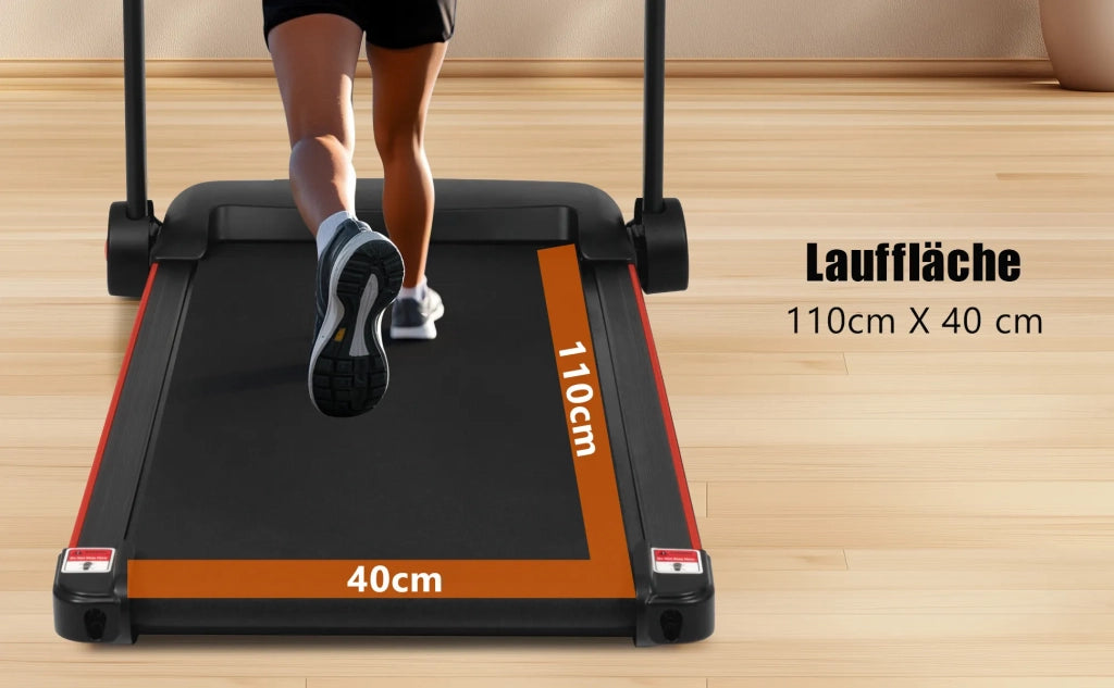 Tapis Roulant Pieghevole per Casa, 3,0 HP, Velocità fino a 14 km/h, Inclinazione 8%, Ampia Superficie di Corsa, Silenzioso, Display LED e Bluetooth, Portata Max 120 kg