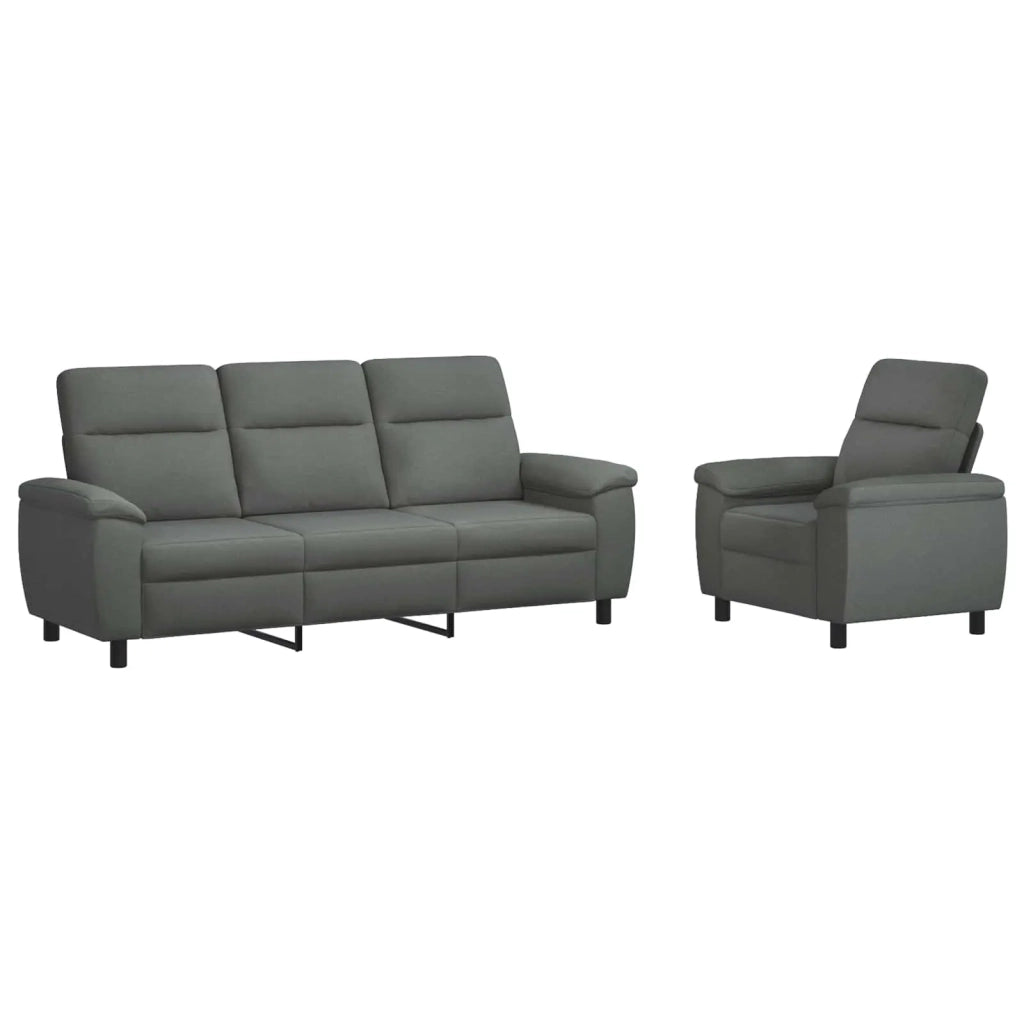 Set di divani 2 pcs Grigio Scuro Tessuto 3430621