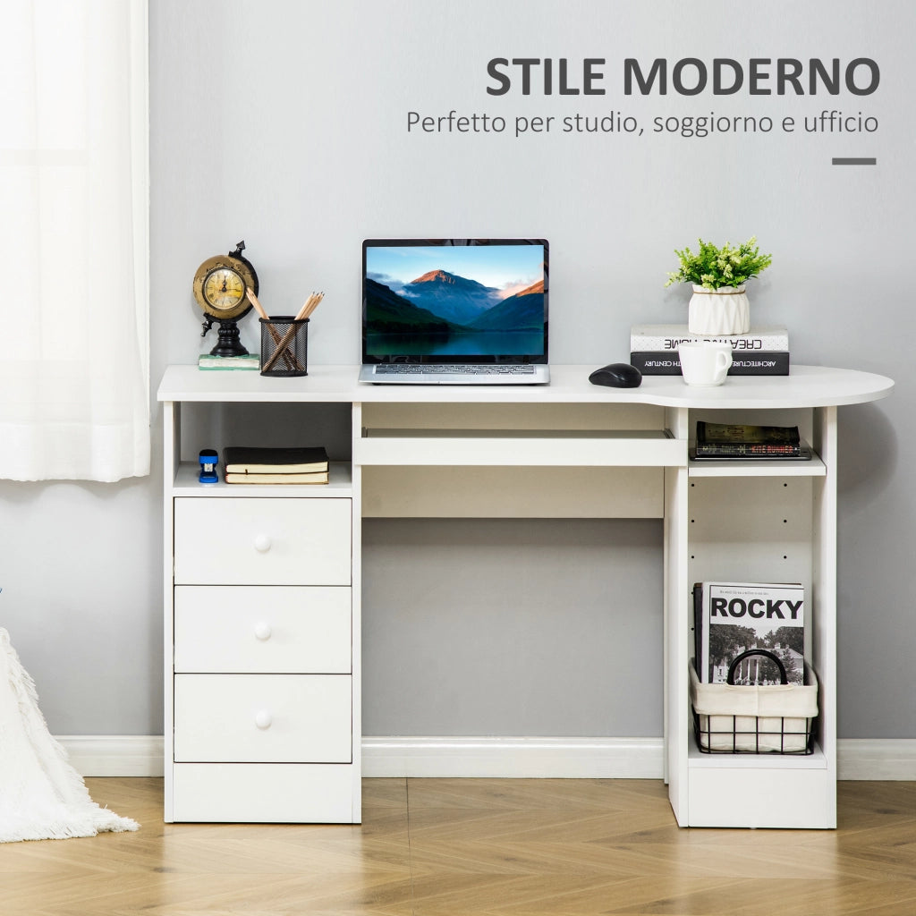 Scrivania Ufficio con Scaffali e Cassetti in Legno ¨C Zephmum ¨C 125x60x74cm