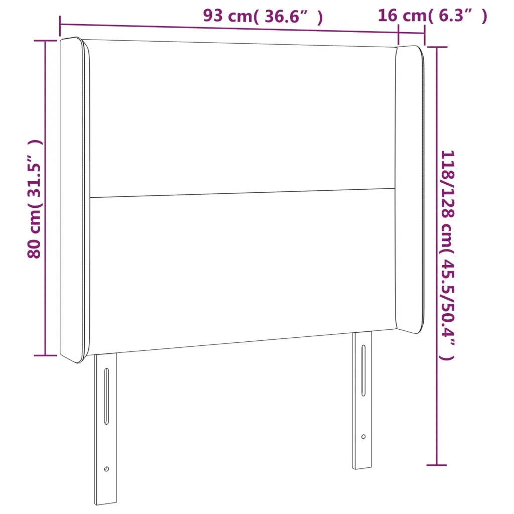 Testiera a LED Marrone Scuro 93x16x118/128 cm in Tessuto 3123753