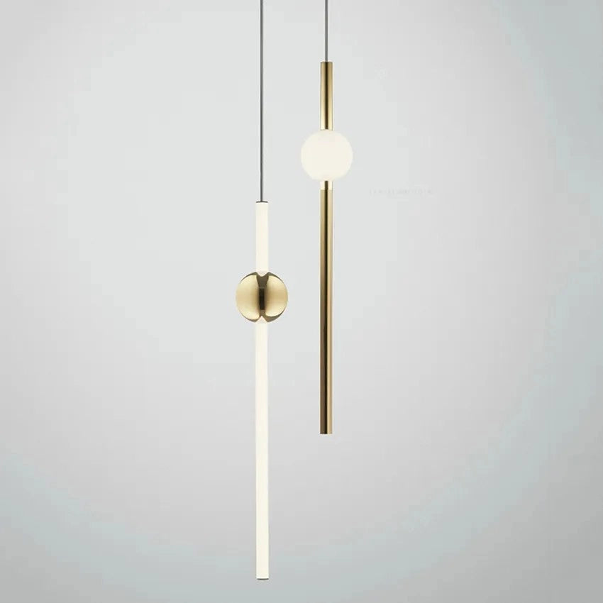 Lampada Da Soffitto Pensile Lungo Led Bianco Oro App476-cp