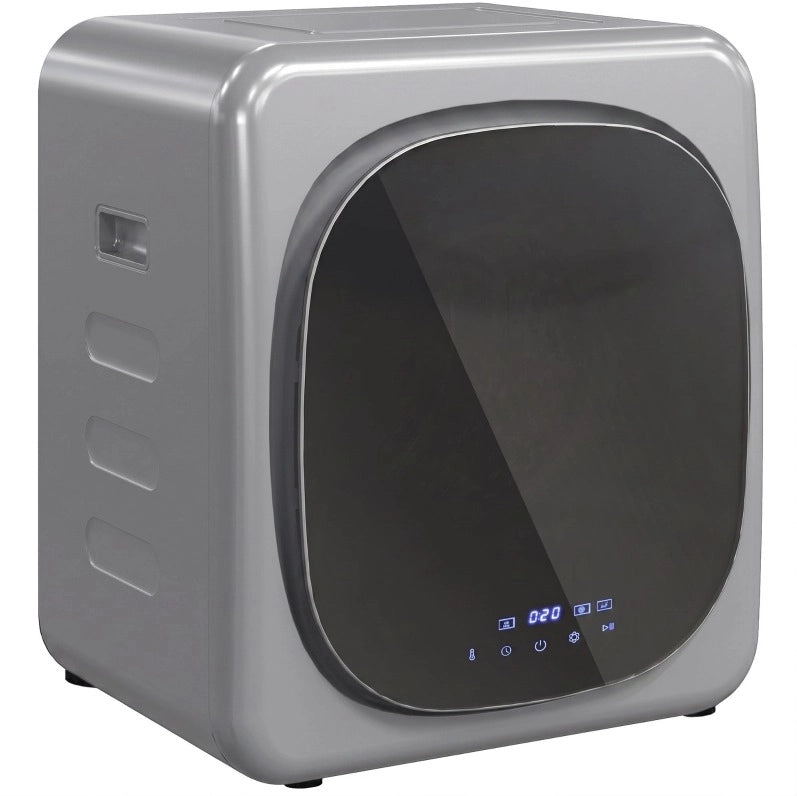 Asciugatrice a espulsione ULEVR 4 kg con pannello LED touch, 6 programmi e cestello in acciaio inox, argento