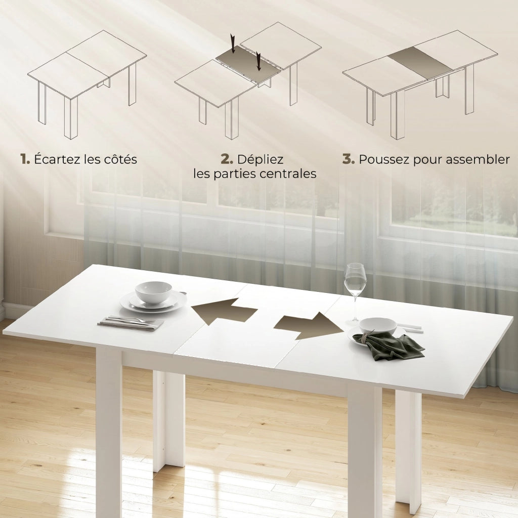 Tavolo da pranzo allungabile rettangolare ¨C Minimal ¨C bianco 140-180x80 cm