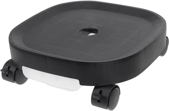 Trolley per piante con ruote e anelli in gomma, ergonomico, nero