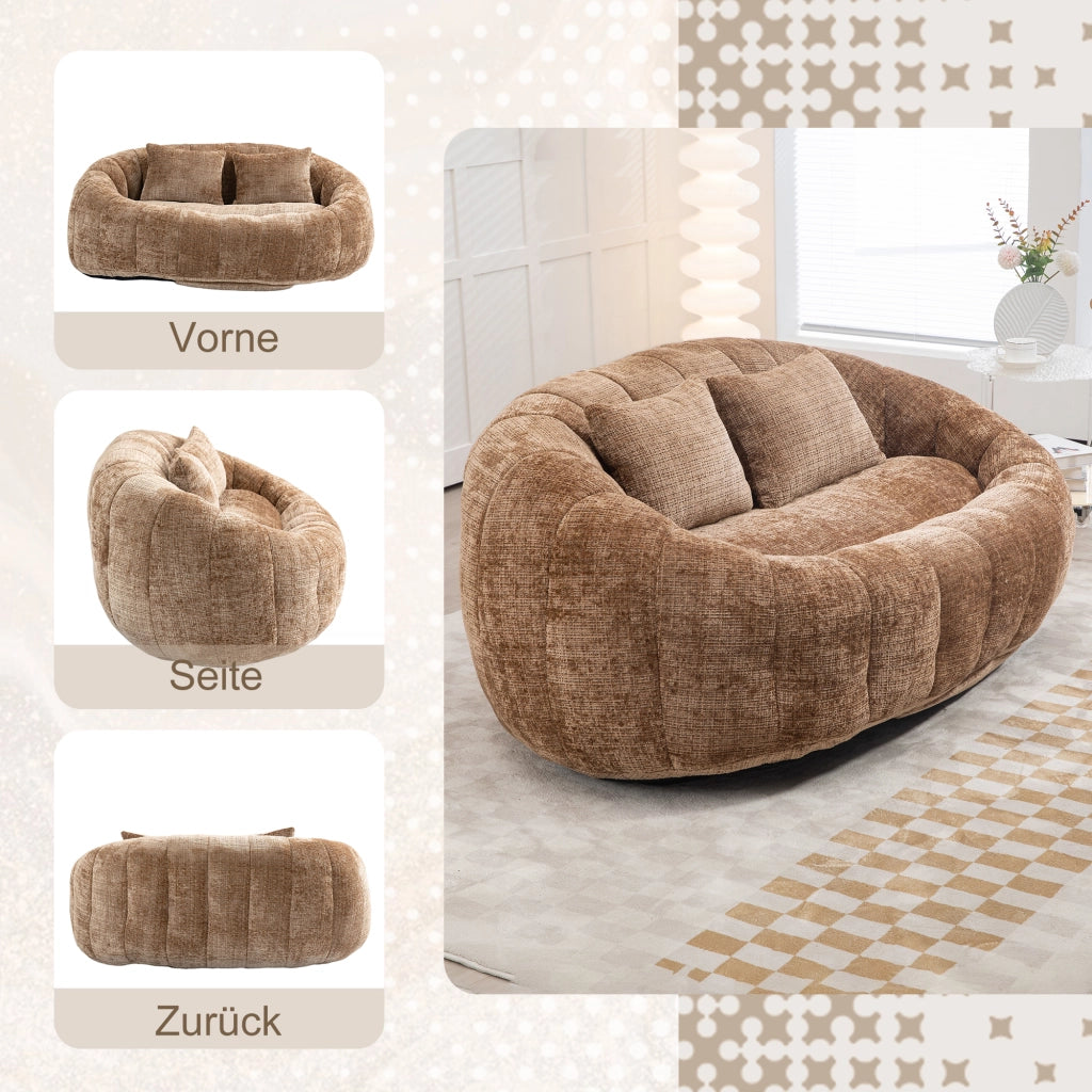 DIVANO Lazy 150x95x63 cm Chenille Caffè