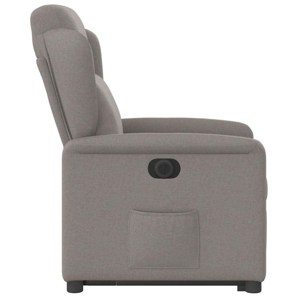 Poltrona Alzapersona Reclinabile Elettrica Tortora in Tessuto 3303161