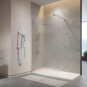 Doccia walk-in 90cm vetro temperato anticalcare 10mm opaco profili cromati | Naxos