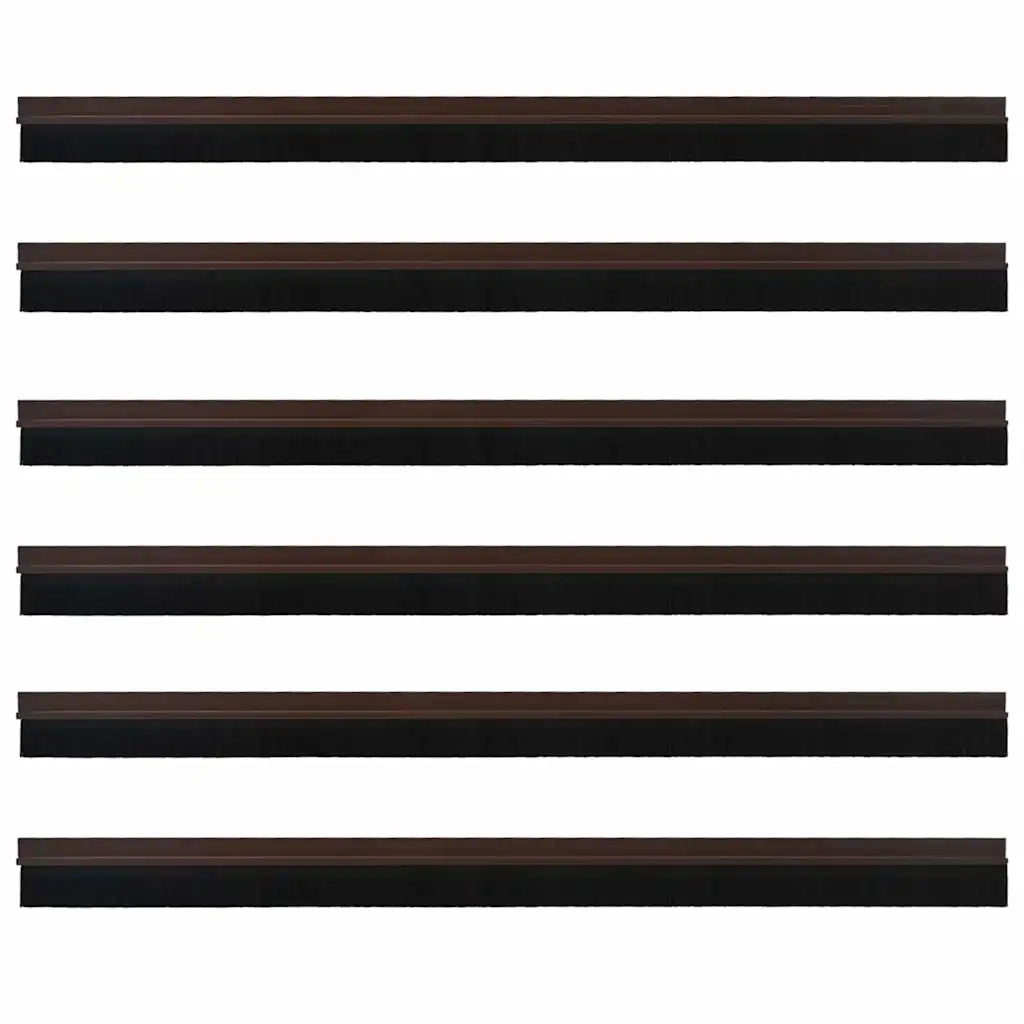 Spazzole per porte autoadesive 6 pz Marrone 100 cm CFW3016835