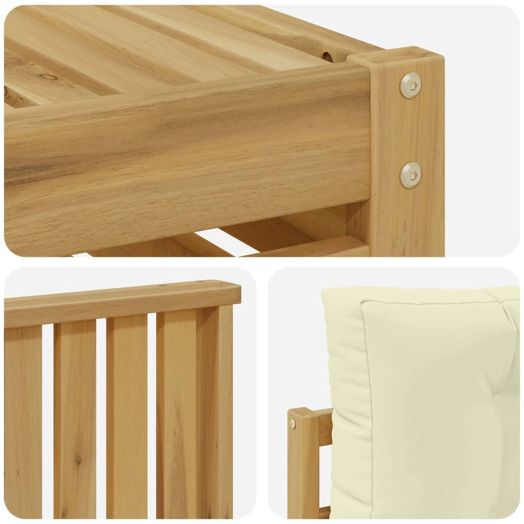 Set di divani da esterno 4 pz Bianco e Crema 3390280
